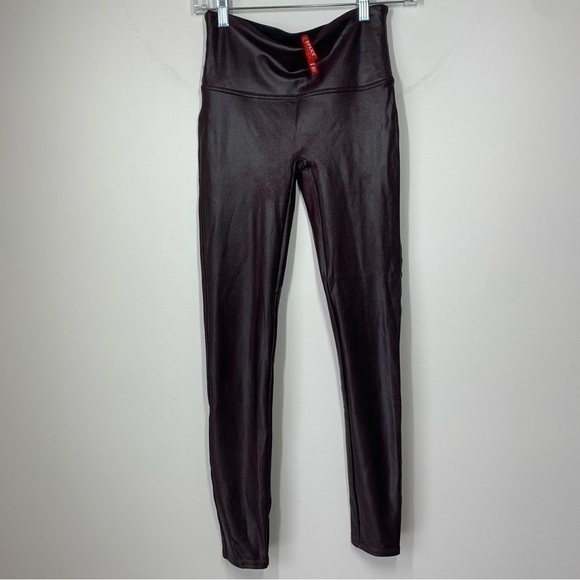 Spanx Faux Leather Leggings in Color Wine Size Medium - Picture 5 of 16